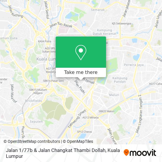 Peta Jalan 1 / 77b & Jalan Changkat Thambi Dollah