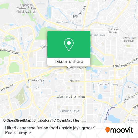 Hikari Japanese fusion food (inside jaya grocer) map