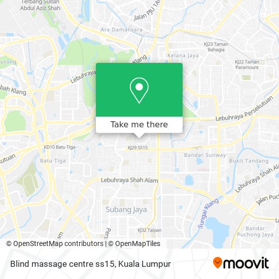 Blind massage centre ss15 map