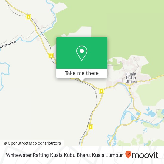 Peta Whitewater Rafting Kuala Kubu Bharu