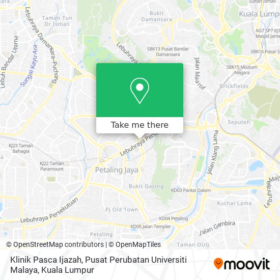 Klinik Pasca Ijazah, Pusat Perubatan Universiti Malaya map