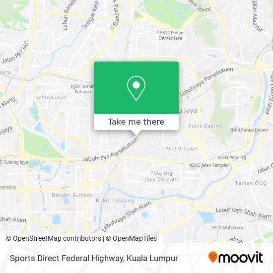 Sports Direct Federal Highway map