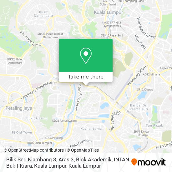 Peta Bilik Seri Kiambang 3, Aras 3, Blok Akademik, INTAN Bukit Kiara, Kuala Lumpur