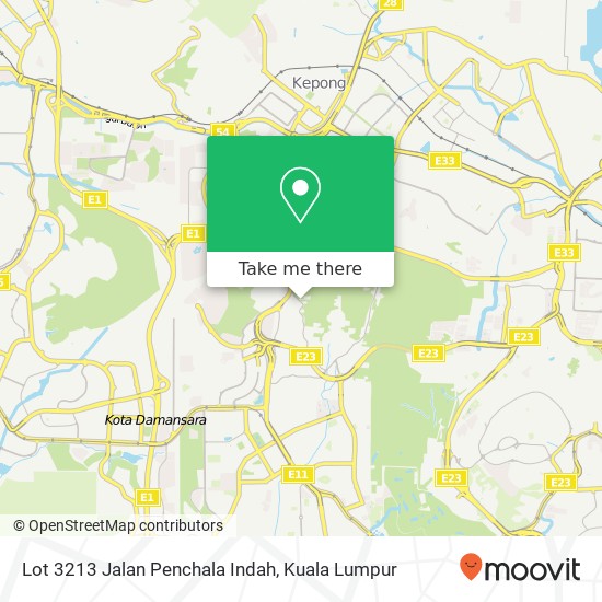 Lot 3213 Jalan Penchala Indah map