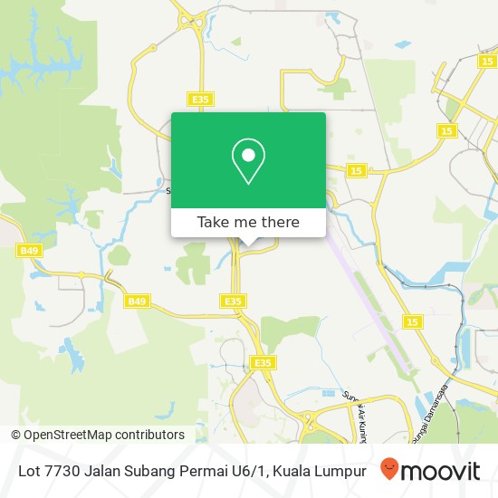 Peta Lot 7730 Jalan Subang Permai U6 / 1