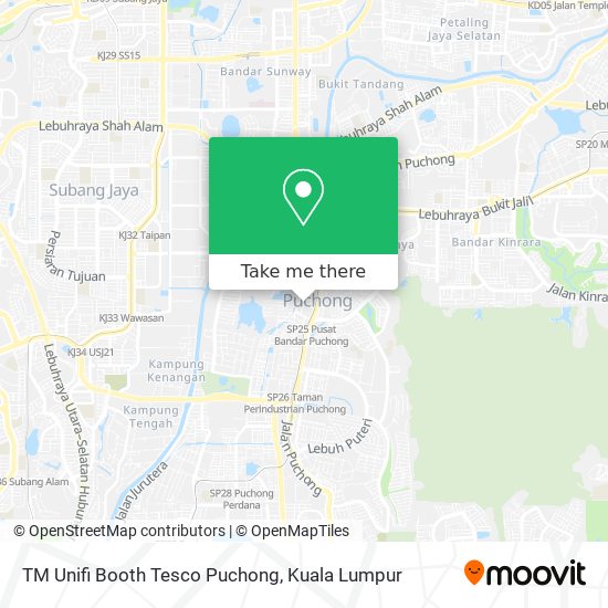 TM Unifi Booth Tesco Puchong map