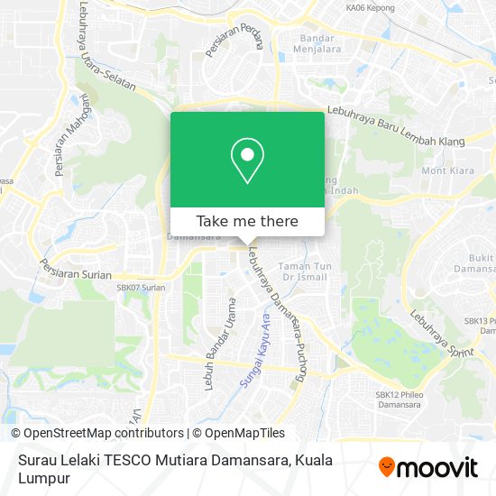 Surau Lelaki TESCO Mutiara Damansara map