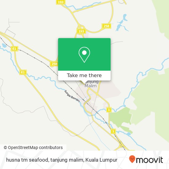 husna tm seafood, tanjung malim map