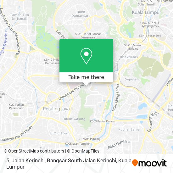Peta 5, Jalan Kerinchi, Bangsar South Jalan Kerinchi