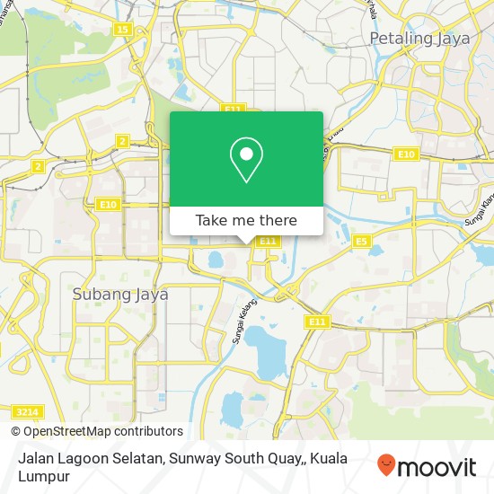 Peta Jalan Lagoon Selatan, Sunway South Quay,