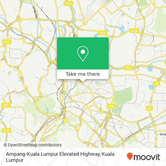 Peta Ampang-Kuala Lumpur Elevated Highway