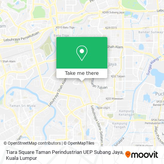 Peta Tiara Square Taman Perindustrian UEP Subang Jaya