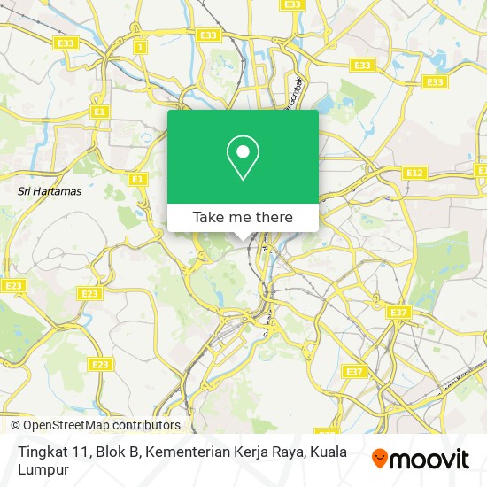 Tingkat 11, Blok B, Kementerian Kerja Raya map