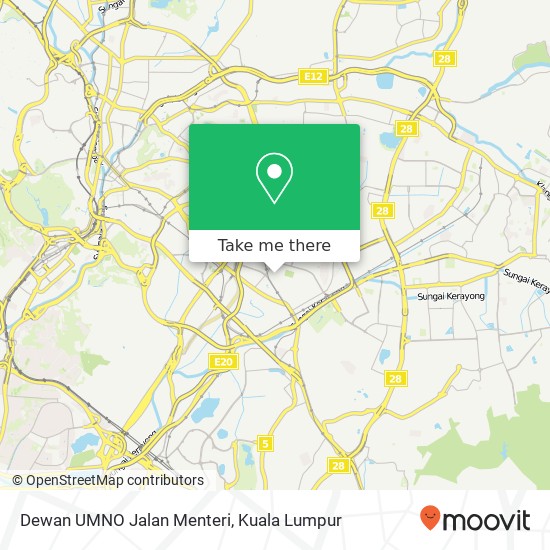 Dewan UMNO Jalan Menteri map