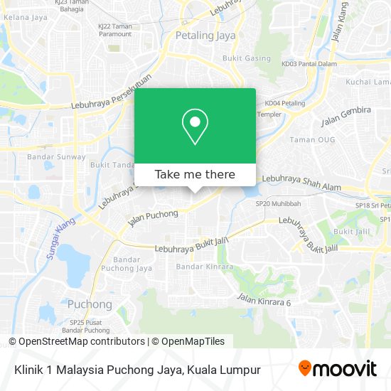 Peta Klinik 1 Malaysia Puchong Jaya
