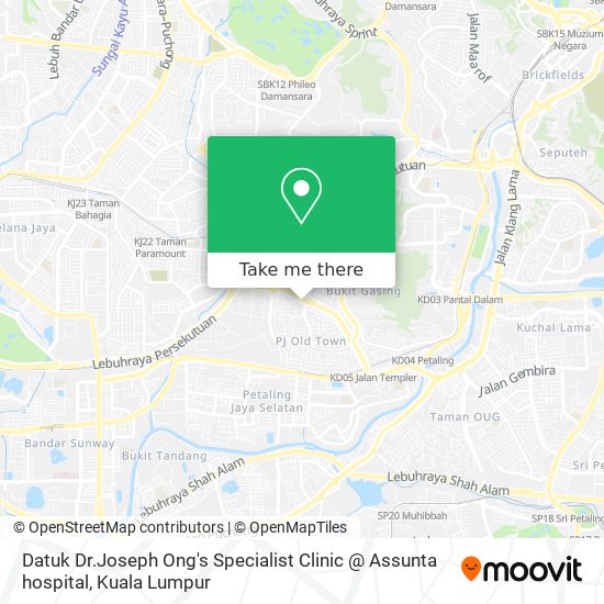 Datuk Dr.Joseph Ong's Specialist Clinic @ Assunta hospital map