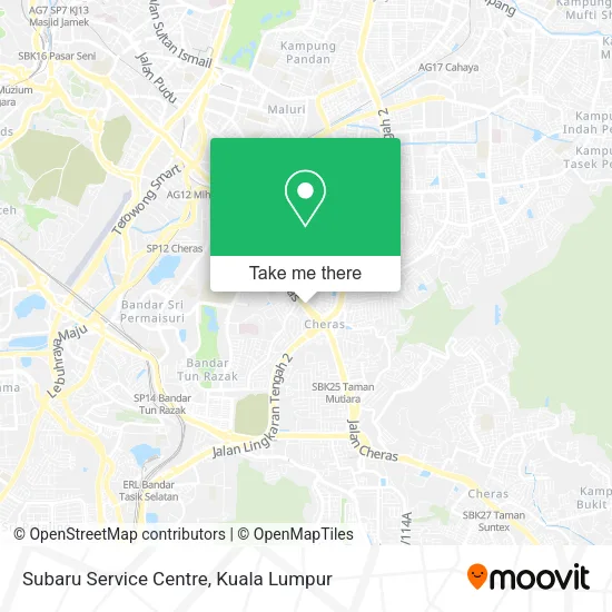 Subaru Service Centre map