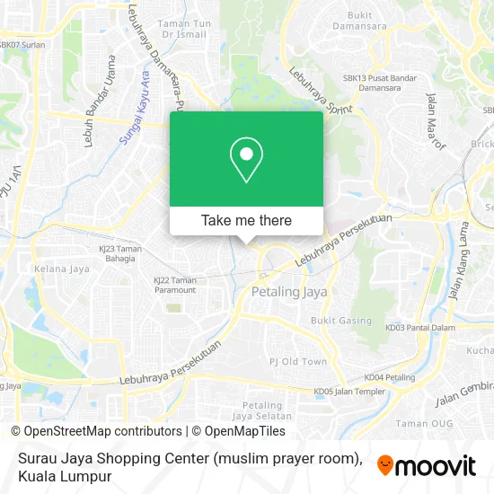 Peta Surau Jaya Shopping Center (muslim prayer room)