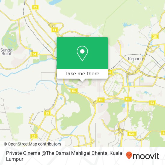 Private Cinema @The Damai Mahligai Chenta map