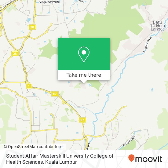 Student Affair Masterskill University College of Health Sciences map