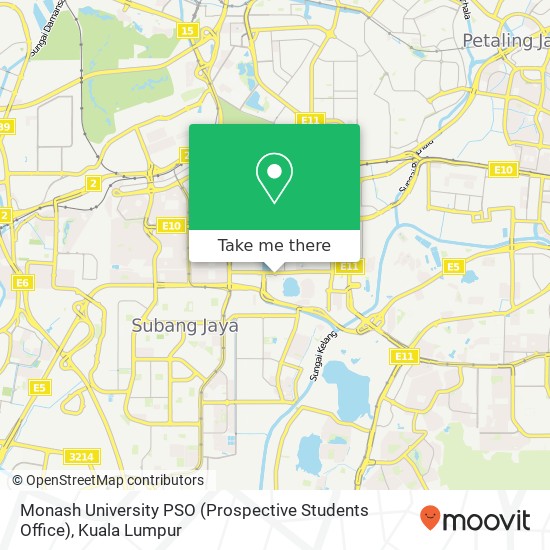Monash University PSO (Prospective Students Office) map
