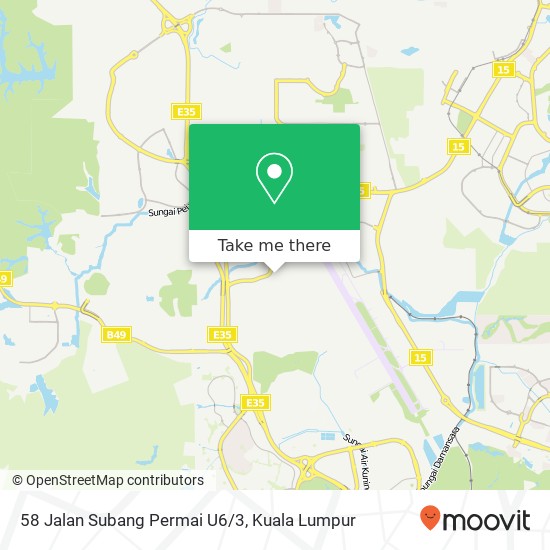 Peta 58 Jalan Subang Permai U6/3