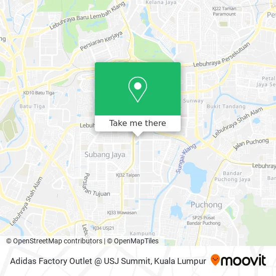 Adidas Factory Outlet @ USJ Summit map