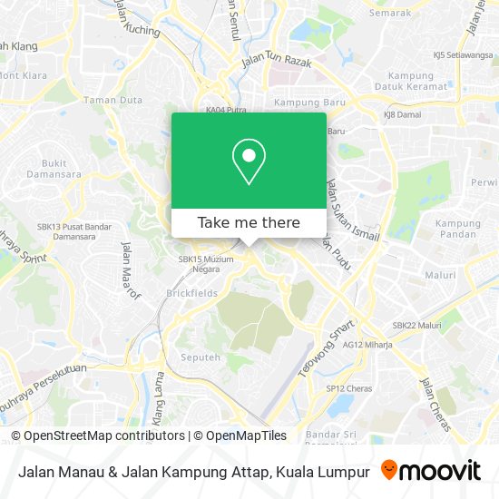 Jalan Manau & Jalan Kampung Attap map