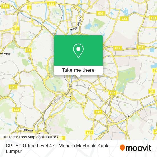 GPCEO Office Level 47 - Menara Maybank map
