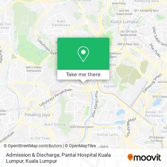 Peta Admission & Discharge, Pantai Hospital Kuala Lumpur