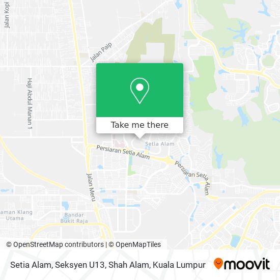 Peta Setia Alam, Seksyen U13, Shah Alam