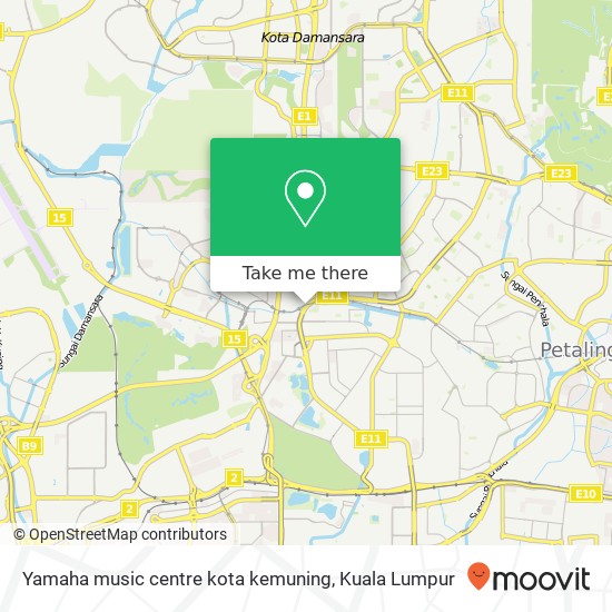 Peta Yamaha music centre kota kemuning