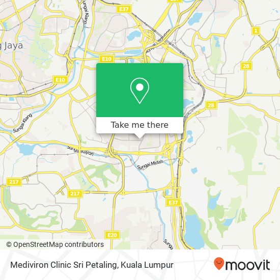 Peta Mediviron Clinic Sri Petaling