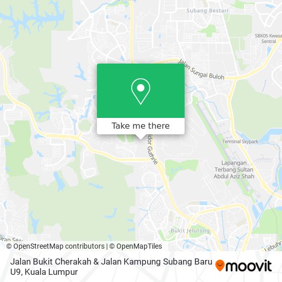 Peta Jalan Bukit Cherakah & Jalan Kampung Subang Baru U9