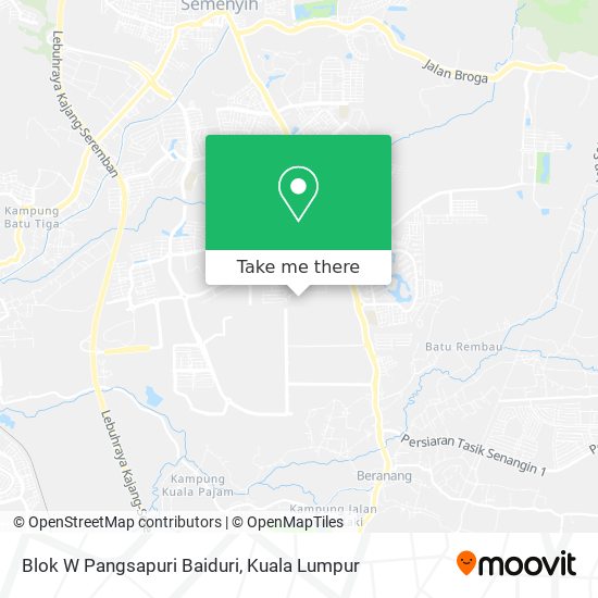 Blok W Pangsapuri Baiduri map