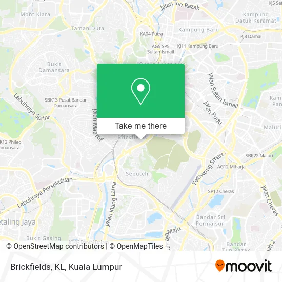 Brickfields, KL map
