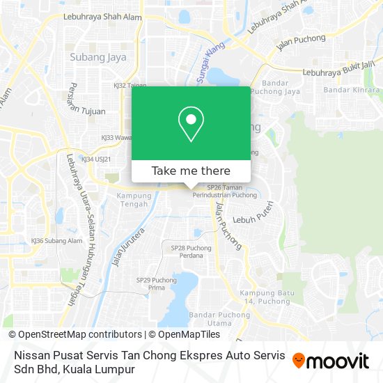 Peta Nissan Pusat Servis Tan Chong Ekspres Auto Servis Sdn Bhd