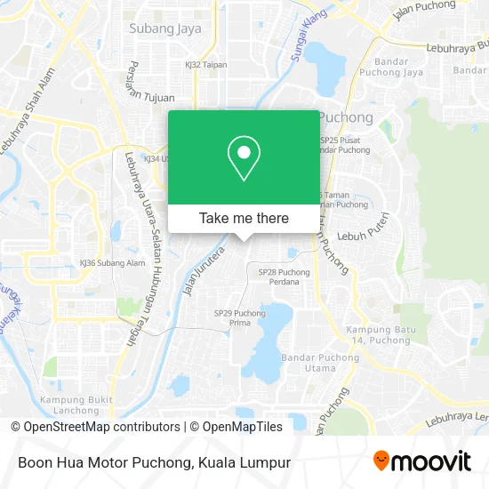 Boon Hua Motor Puchong map