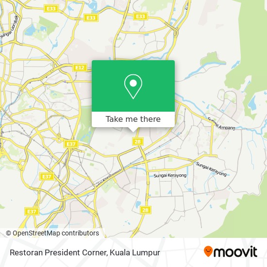 Restoran President Corner map