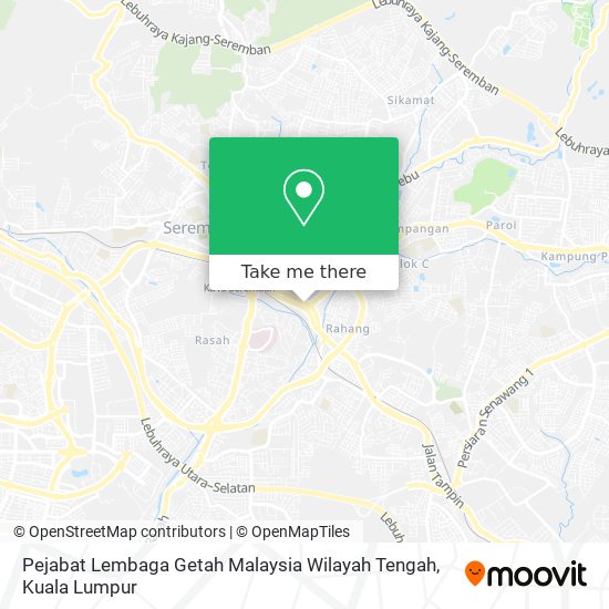 Peta Pejabat Lembaga Getah Malaysia Wilayah Tengah