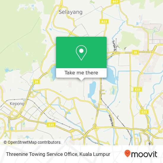 Threenine Towing Service Office map