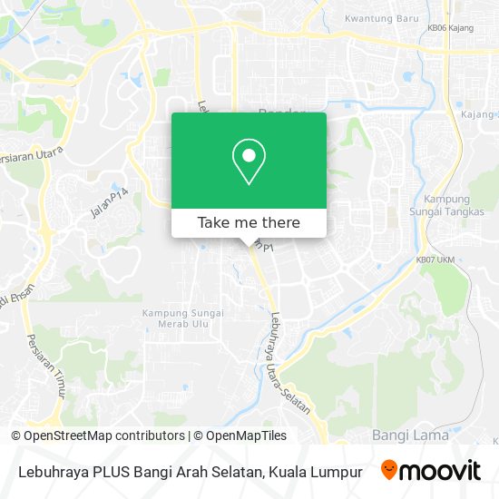 Lebuhraya PLUS Bangi Arah Selatan map