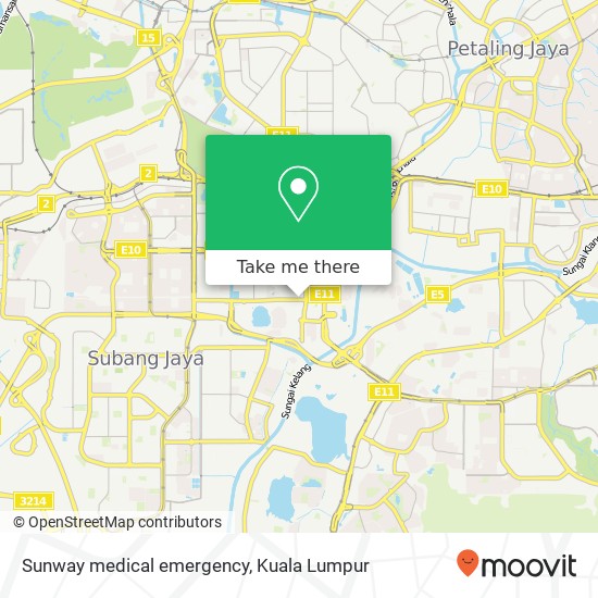 Sunway medical emergency map