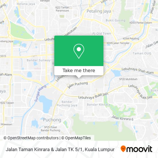 Jalan Taman Kinrara & Jalan TK 5 / 1 map