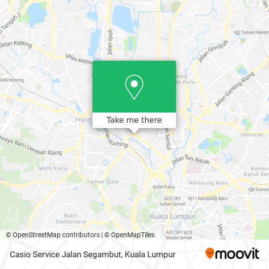 Peta Casio Service Jalan Segambut