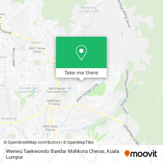 Wenwu Taekwondo Bandar Mahkota Cheras map