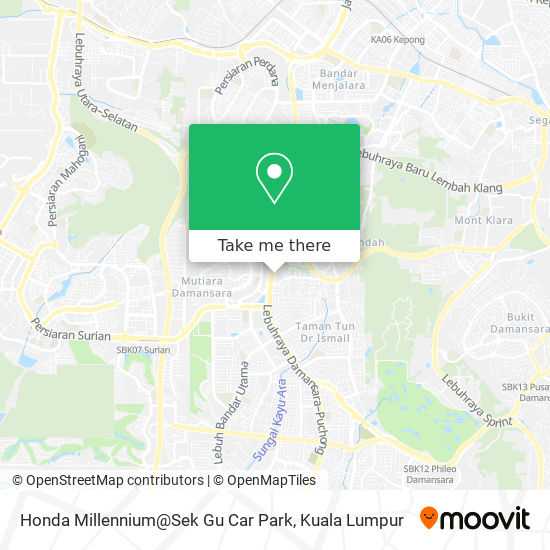 Honda Millennium@Sek Gu Car Park map