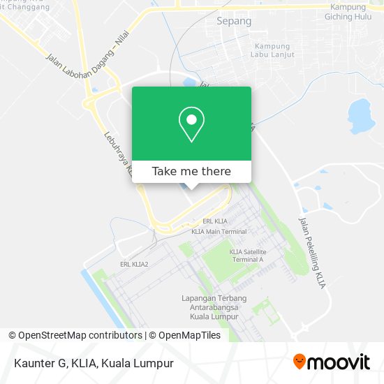 Kaunter G, KLIA map