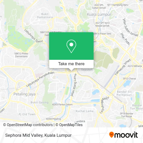 Sephora Mid Valley map