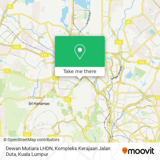 Dewan Mutiara LHDN, Kompleks Kerajaan Jalan Duta map